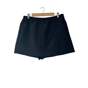 L.L Bean Shorts Womens Size 16 Black Water-Repellent Comfort Trail Skort Pull On